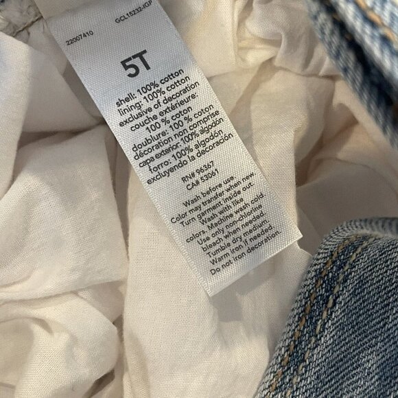 Oshkosh B'gosh Overall Dress Denim White skirt Size 5T eyelets pictures classic - Picture 6 of 7